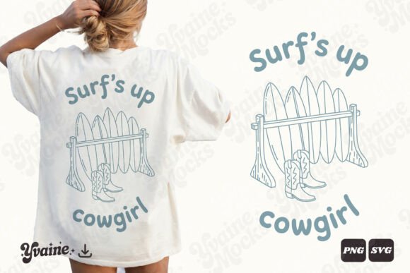 Download Summer Surfs Up Cowgirl Beach SVG PNG - Beach Collection