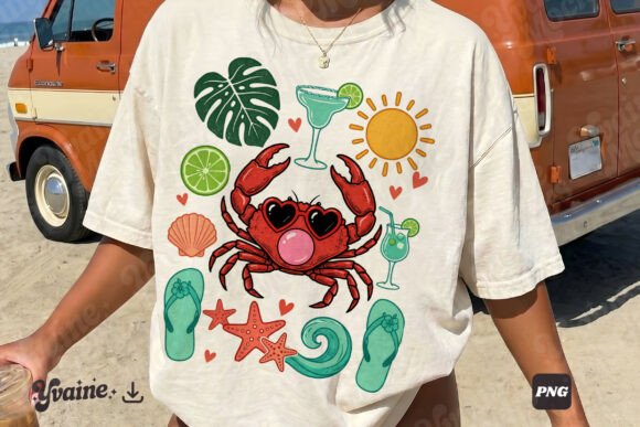 Download Funny Summer Crab Coastal Beach SVG PNG - Beach Collection