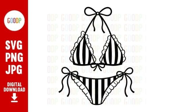 Download Striped Bikini Summer Beach SVG - Beach Collection