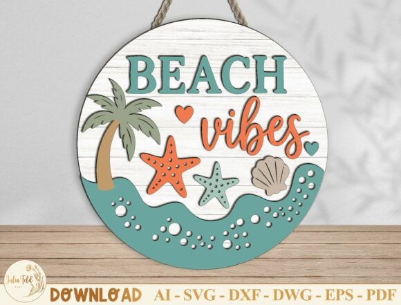 Download Beach Vibes Door Hanger SVG - Beach Collection