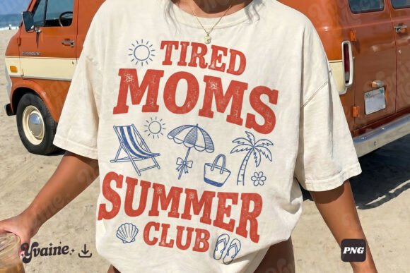 Download Tired Moms Summer Club Beach SVG PNG - Beach Collection